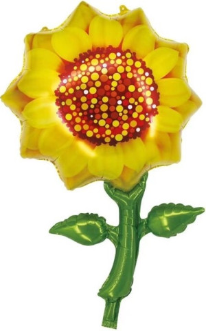 Шар (33''/84 см) Цветок, Подсолнух, Желтый, 1 шт.