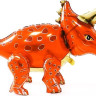 Шар 3D (36''/91 см) Фигура, Динозавр Трицератопс, Оранжевый, 1 шт. в упак.