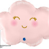 Шар (24''/61 см) Фигура, Маленькое облако, Розовый, Сатин, 1 шт. в уп.