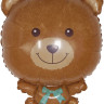 Шар (25''/64 см) Фигура, Плюшевый медвежонок, Коричневый, 1 шт.