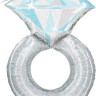 Шар (38''/97 см) Фигура, Кольцо с бриллиантом, Серебро, Голография, 1 шт.