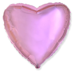 И 18 Сердце Розовый нежный / Light Pink / 1 шт /, Фольгированный шар
