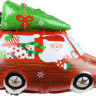 Шар (27''/69 см) Фигура, Автомобиль Деда Мороза, 1 шт.