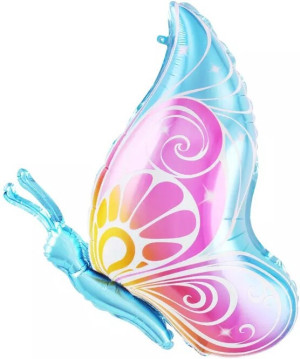 Шар (29''/74 см) Фигура, Бабочка, Розовый/Голубой, 1 шт.