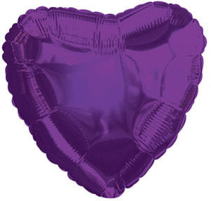 Шар (18''/48 см) Сердце, Пурпурный, 1 шт.