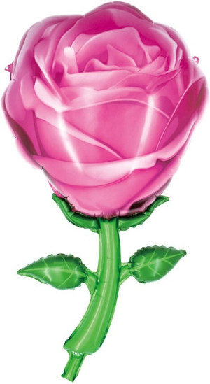 Шар (32''/81 см) Цветок, Роза, Розовый, 1 шт.