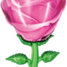 Шар (32''/81 см) Цветок, Роза, Розовый, 1 шт.