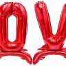 Набор шаров-букв (32''/81 см) LOVE, на подставке, Красный, 1 шт. в уп.