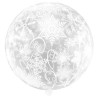 Шар 3D (22''/56 см) Сфера, Снежинки, Прозрачный, 1 шт.