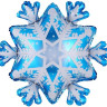 Шар (28''/71 см) Фигура, Снежинка, Голубой/Белый, 1 шт.