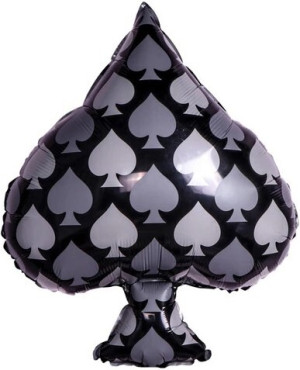 Шар (28''/71 см) Фигура, Покер, Карточная масть: Пики, Черный, 1 шт.