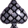 Шар (28''/71 см) Фигура, Покер, Карточная масть: Пики, Черный, 1 шт.