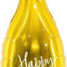 Шар (41''/104 см) Фигура, Бутылка Шампанское, Новогодние звезды, Золото, 1 шт.