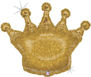 Шар (36''/91 см) Фигура, Корона, Золото, Голография, 1 шт.