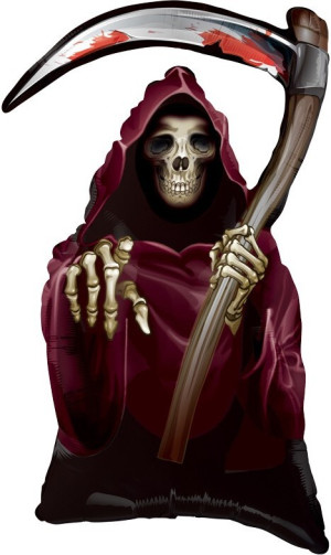 Шар (30''/76 см) Фигура, Смерть с косой на Хэллоуин, 1 шт.