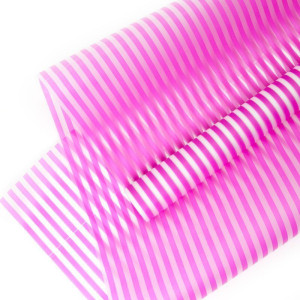 Упаковочная матовая пленка (0,6*10,3 м) Полосы Люкс, Ярко-розовый, 1 шт.