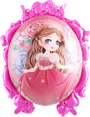 Шар (27''/69 см) Фигура, Зеркало для принцессы, Розовый, 1 шт.