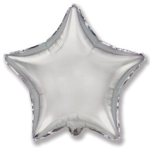 И 9 Звезда Серебро / Star Silver / 1 шт /, Фольгированный шар