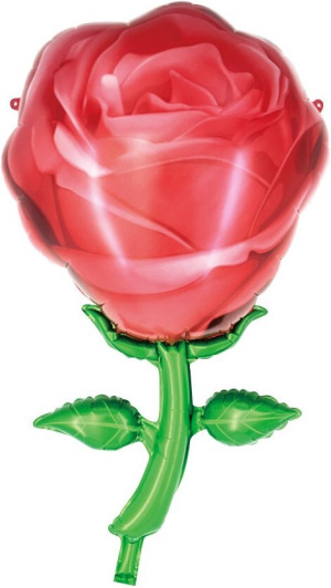 Шар (32''/81 см) Цветок, Роза, Красный, 1 шт.