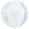 Шар 3D (22''/56 см) Сфера, Снежинки, Голубой/Прозрачный, 1 шт.