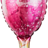 Шар (32''/81 см) Фигура, Бокал Шампанское, Розовый, 1 шт.
