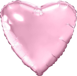 Аг 19 Сердце Нежно-розовый / 1 шт /, Фольгированный шар