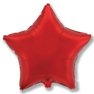 И 18 Звезда Красный / Star Red / 1 шт /, Фольгированный шар
