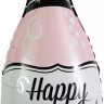 Шар (41''/104 см) Фигура, Бутылка Шампанское, С Новым Годом!, Розовый, 1 шт.