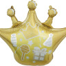 Шар (30''/76 см) Фигура, Корона, Сверкающие искры, Золото, 1 шт.
