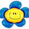 Шар (41''/104 см) Цветок, Солнечная улыбка, Синий, 1 шт.