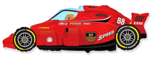 Шар (36''/91 см) Фигура, Гоночный автомобиль, Формула 1, Красный, 1 шт.