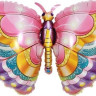 Шар (38''/97 см) Фигура, Сверкающая бабочка, Розовый, 1 шт.
