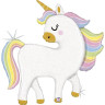 G 48 Фигура Единорог Макаронс Голография / Glitter Pastel Unicorn / 1 шт /, Фольгированный шар
