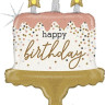 Шар (33''/84 см) Фигура, Торт на День Рождения (яркие свечи и конфетти), Голография, 1 шт.