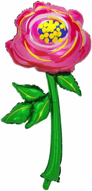 Шар (41''/104 см) Цветок, Роза, Красный, 1 шт.