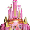 Шар (54''/137 см) Фигура на подставке, Сказочный Замок, Принцессы Диснея, Розовый, 1 шт. в упак.