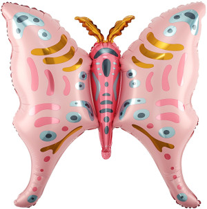 Шар (36''/91 см) Фигура, Бабочка, Розовый, 1 шт.