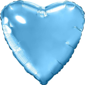Шар (30''/76 см) Сердце, Холодно-голубой, 1 шт. в уп.
