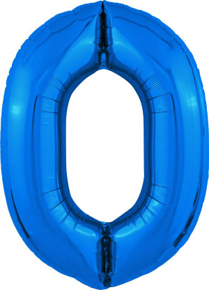 Аг 40 Цифра "0" Синий Slim в упаковке / 1 шт /, Фольгированный шар (РОССИЯ)