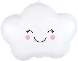 Шар (19''/48 см) Фигура, Счастливое облако, Белый, 1 шт.