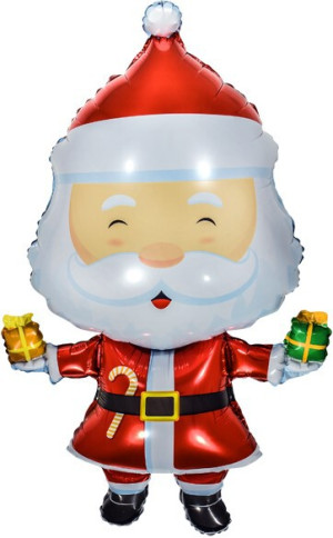 Шар (39''/99 см) Фигура, Дед Мороз с подарками, 1 шт.
