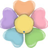 Шар (31''/79 см) Цветок, Лепестки Сердечки, Разноцветный, 1 шт.