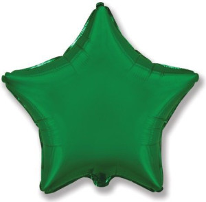 И 18 Звезда Зеленый / Star Green / 1 шт /, Фольгированный шар