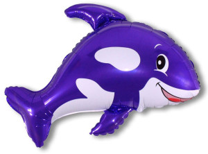 Шар (35''/89 см) Фигура, Морская касатка, Фиолетовый, 1 шт.