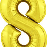 Аг 40 Цифра "8" Золото Slim в упаковке / 1 шт /, Фольгированный шар (РОССИЯ)