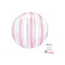 К 18 Сфера 3D Розовые полоски / 1 шт /, Воздушный шар (Китай)
