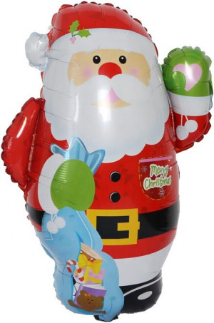 Шар (29''/74 см) Фигура, Дед Мороз с подарками, 1 шт.
