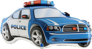 Шар (28''/71 см) Фигура, Полицейская машина, Синий, 1 шт.