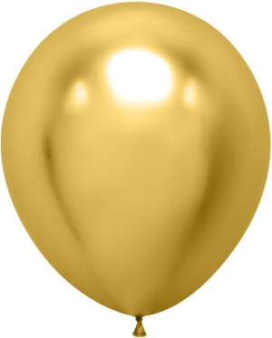 Шар (18''/46 см) Золото, хром, 10 шт.