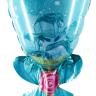 Шар (32''/81 см) Фигура, Бокал Шампанское, Кубики льда, Голубой, 1 шт.